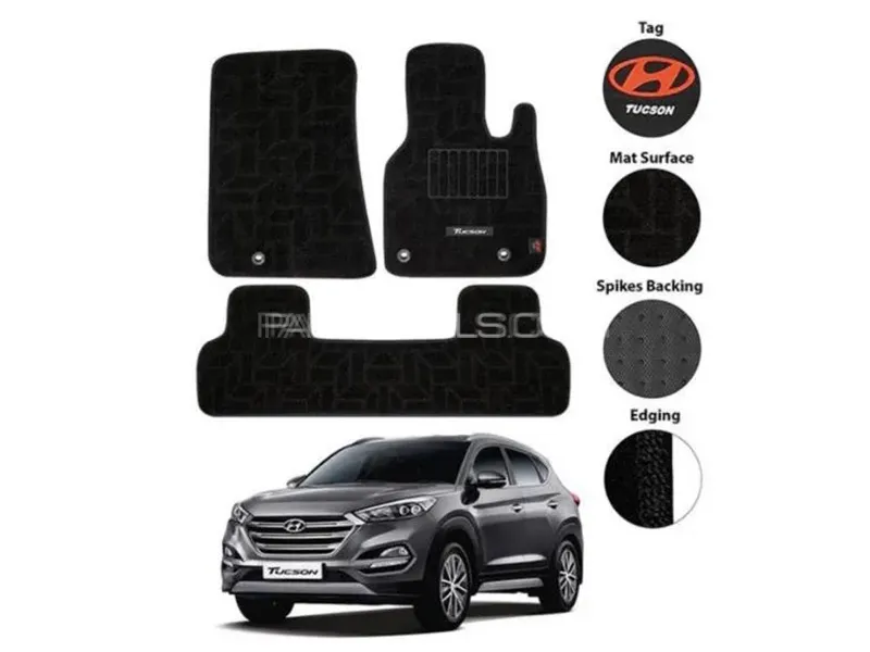 Hyundai Tucson 2020-2024 Carpet Floor Mat - Black - OEM Fitting - 3 Pcs Image-1
