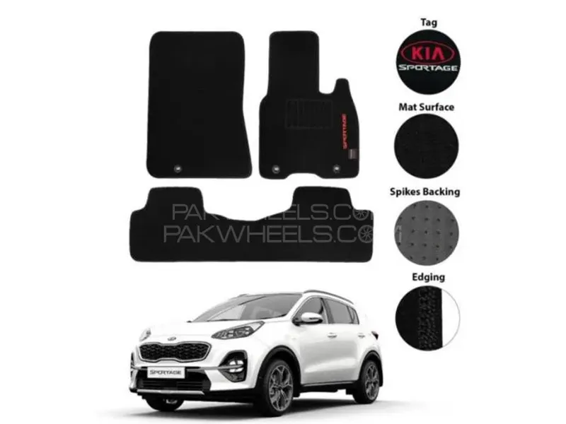 Kia Sportage 2019-2024 Carpet Floor Mat - Black - OEM Fitting - 3 Pcs  Image-1
