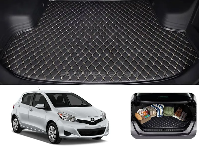 Toyota Vitz 7D Custom Car Trunk Mat - Model 2014-2019 Image-1
