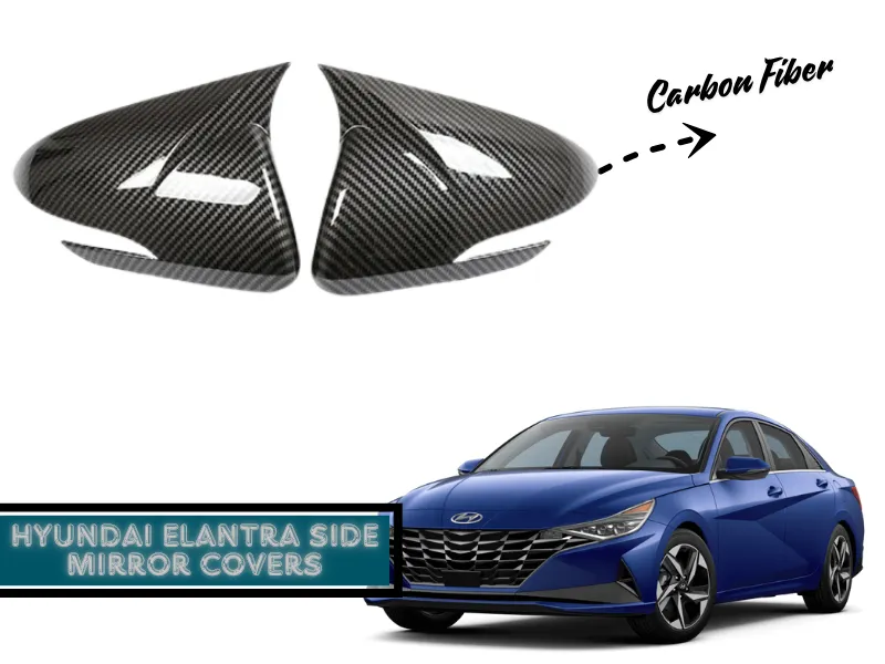 Hyundai Elantra Carbon Fiber Side Mirror Covers | Rearview Side Mirror Trim Cover Image-1