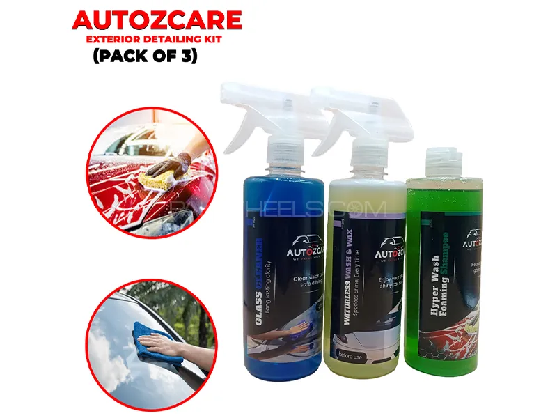 Waterless Car Wash & Wax, Waterless Glass Cleaner, Hyper Wash Forming Shampoo (Pack of 3) Image-1