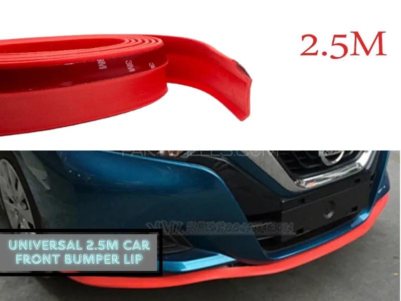 2.5M Car Bumper Lip Red Stickers Car Front Bumper Lip Rubber Car Bumper Guards Lip Image-1