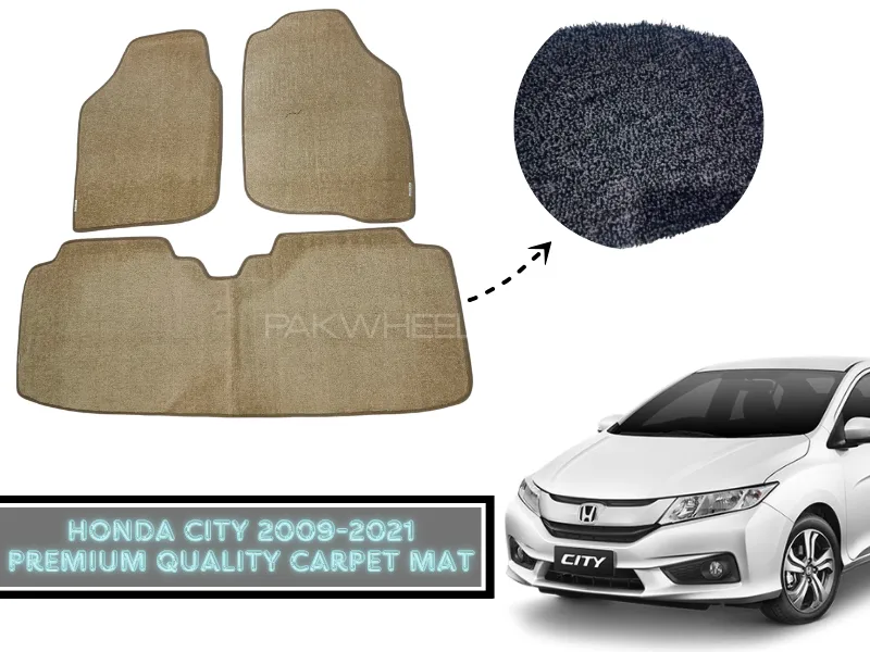 Premium Quality Honda City 2009-2021 Carpet Floor Mats Black-Gray Two tone Color | Perfect Fit Mat Image-1