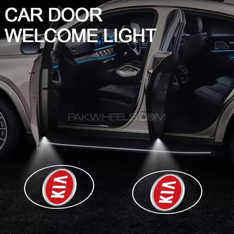 2pcs Car Door Logo Projection Light KIA | Car Door LED HD Welcome Shadow Projector Logo Light Image-1