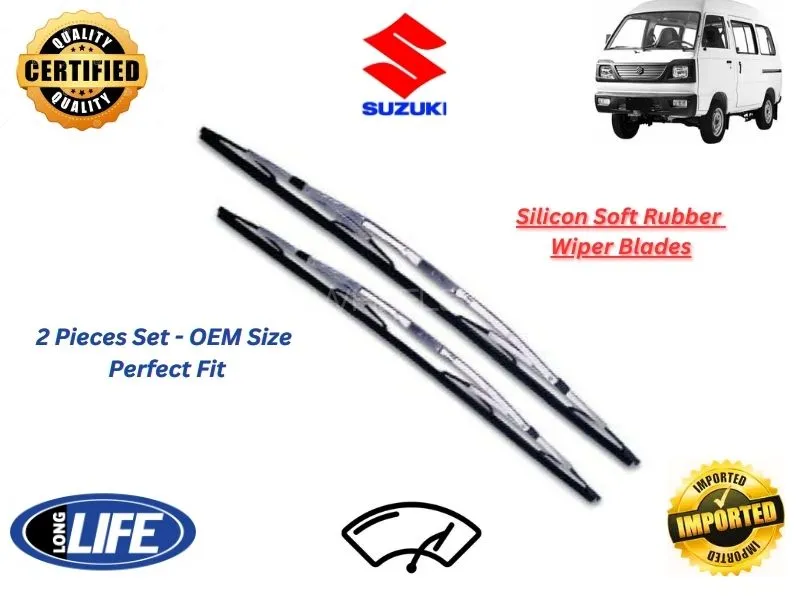 Suzuki Bolan 1988-2024 Silicone Soft Rubber Wiper Blades - 2 Pieces Set Image-1