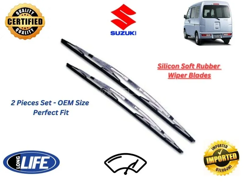 Suzuki Every 1999-2024 Silicone Soft Rubber Wiper Blades - 2 Pieces Set Image-1