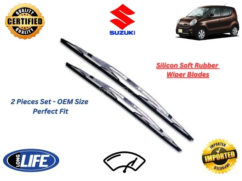 Suzuki MR WAGON 2012-2016 Japan Silicone Soft Rubber Wiper Blades - 2 Pieces Set Image-1