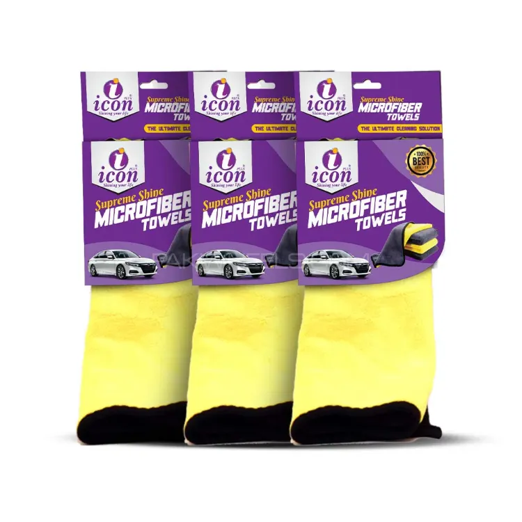Icon Plus Microfiber Cloth Bundle 30x40 - 600 GSM - Pack Of 3 Image-1