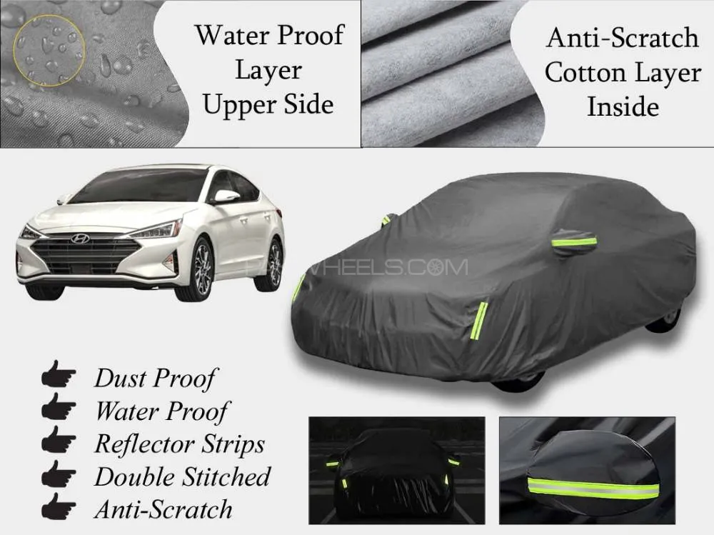 Hyundai Elantra 2018-2024 Top Cover | Grey | Anti-Scratch | Double Layer | Heat Proof | Water Proof Image-1
