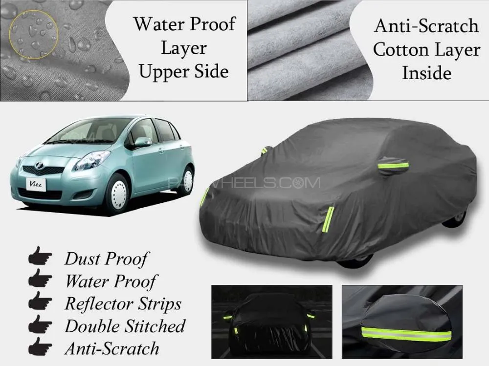 Toyota Vitz 2005 - 2010 Top Cover | Grey | Anti-Scratch | Double Layer | Heat Proof | Water Proof Image-1