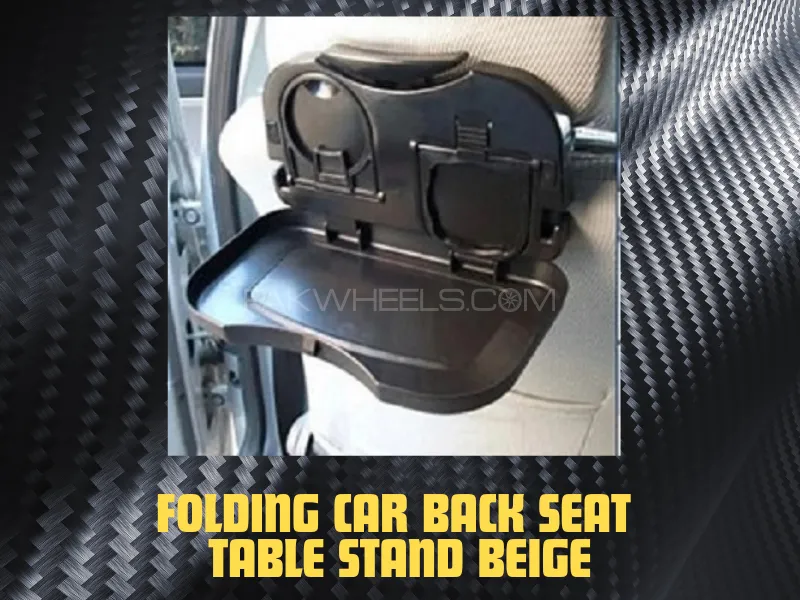 Folding Car Back Seat Table Stand Black 1 Pc Image-1