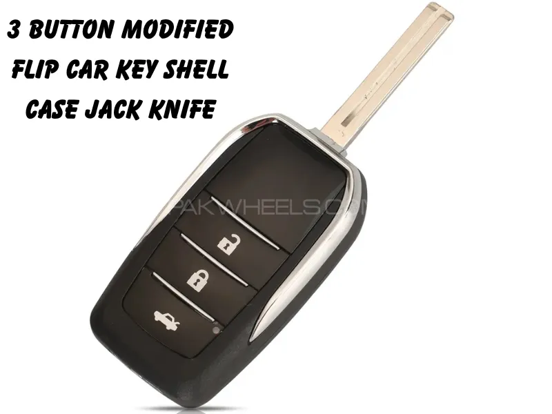 Flip Key 3 Button Modified Flip Car Key Shell Case Jack Knife Image-1