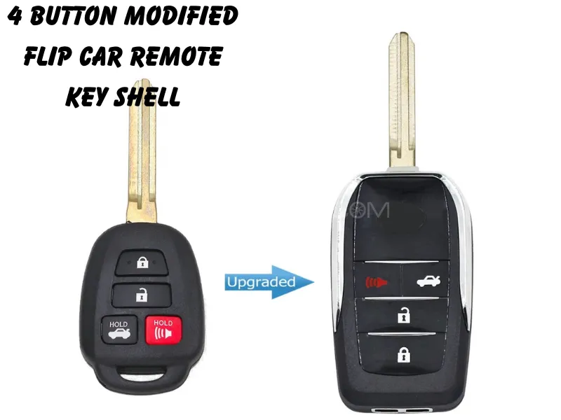 4 button Modified Flip Car Remote Key Shell Image-1