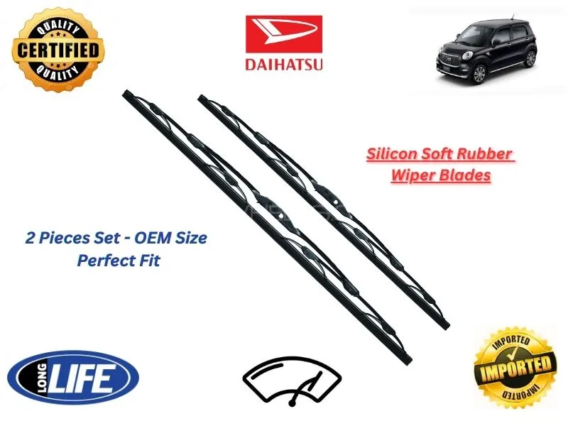 Daihatsu Cast 2015-2024 Silicone Soft Rubber Wiper Blades - 2 Pieces Set Image-1