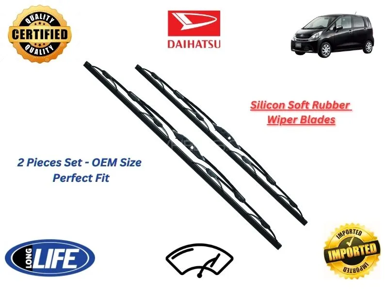 Daihatsu Move 2002-2010 Silicone Soft Rubber Wiper Blades - 2 Pieces Set