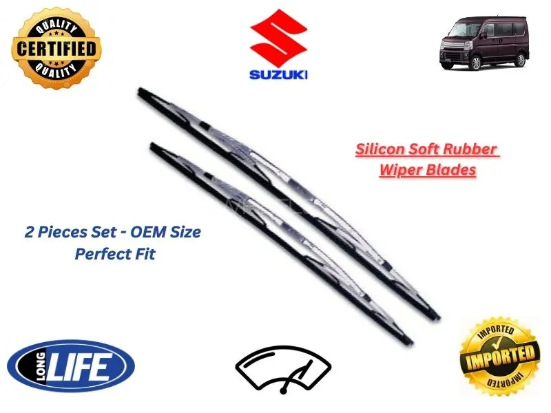 Suzuki Every 2005-2023 Silicone Soft Rubber Wiper Blades - 2 Pieces Set  Image-1