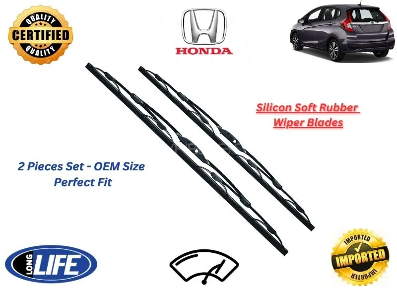 Honda Fit 2015-2020 Silicone Soft Rubber Wiper Blades - 2 Pieces Set Image-1