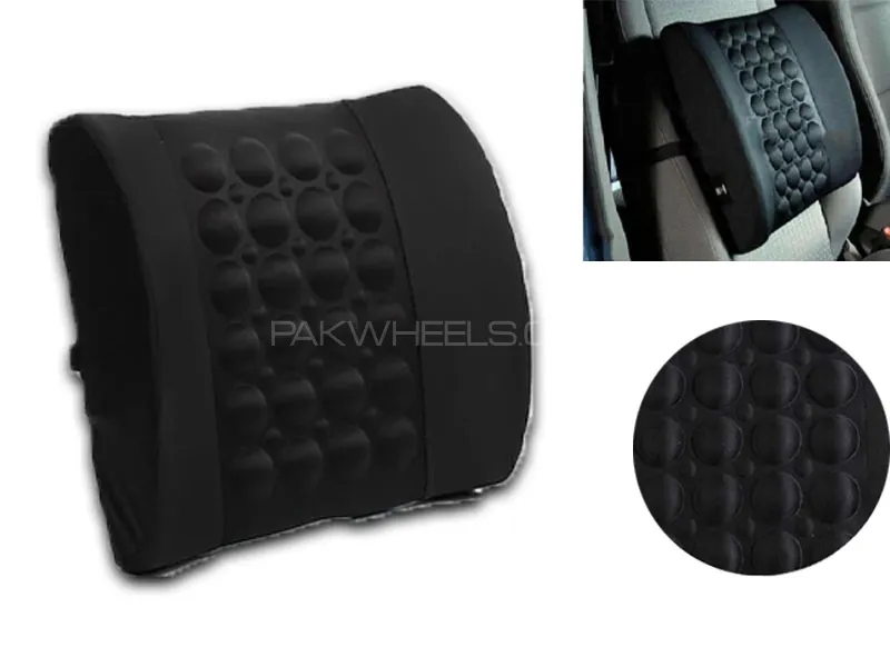 Ultimate Car Back Care Dotted Black Pillow for Pain Relief and Better Posture Image-1