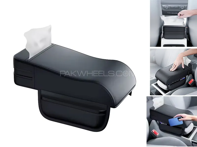Multifunctional Armrest Storage Box & Tissue Holder Image-1