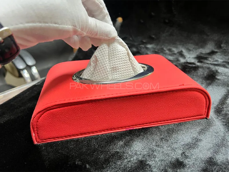 Red Tissue Box for Car Stylish & Convenient Interior Accessory Image-1