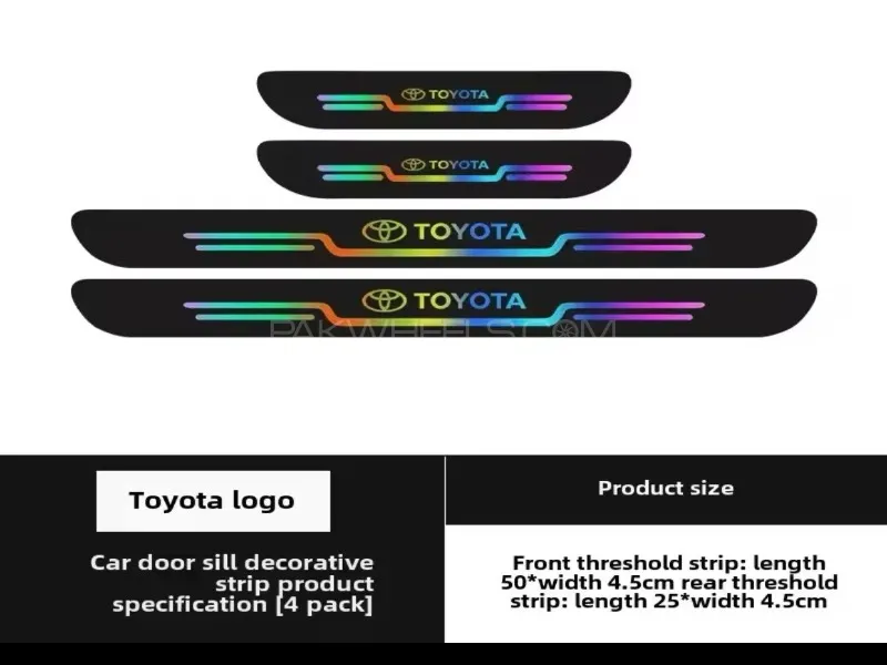 Universal Toyota Car Door Sill Protector Strip - 4pcs Image-1