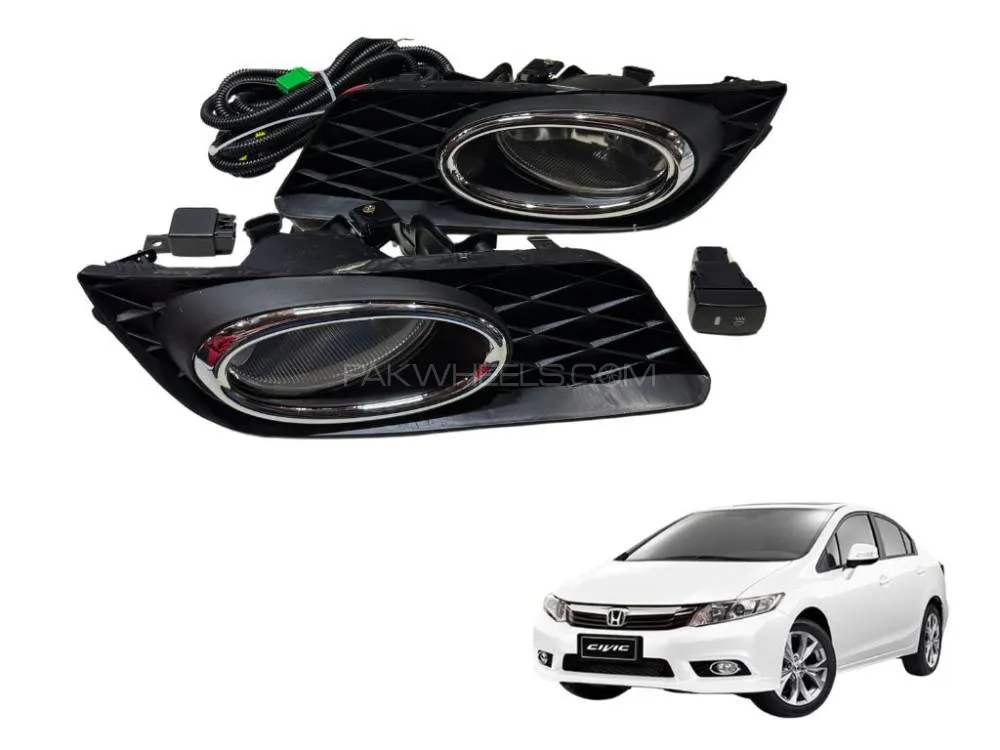 Honda Civic Rebirth Fog Light Set With All Accessories Image-1