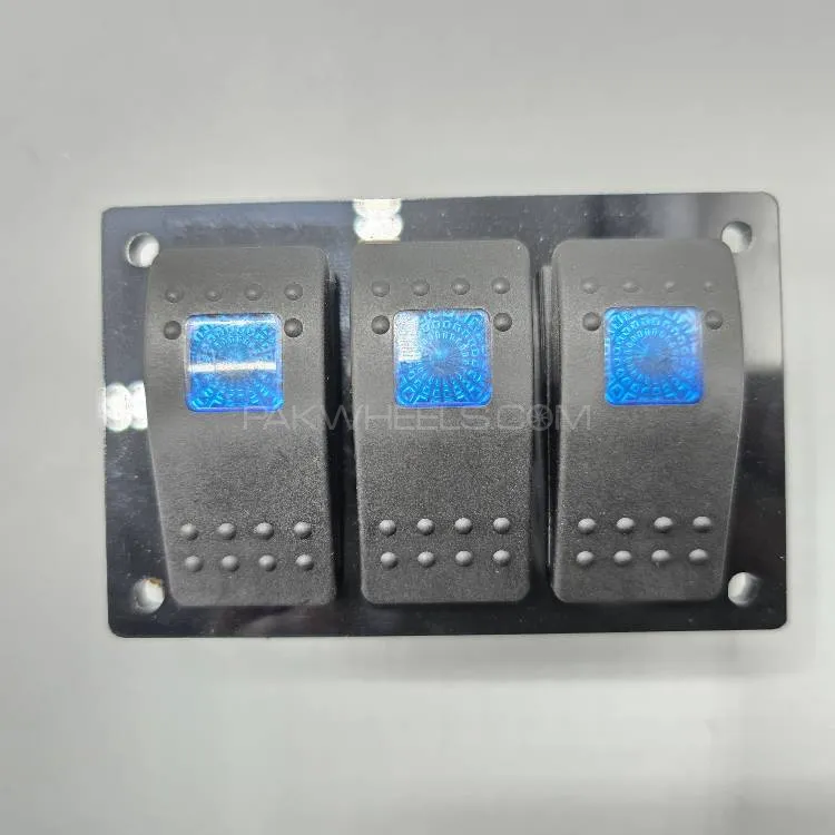 Universal 4-inch Switch Panel 3pcs Rocker Switches 1 Pc (Blue) Universal 4-inch Switch Panel 3pcs Rocker Switches 1 Pc (Blue) Image-3