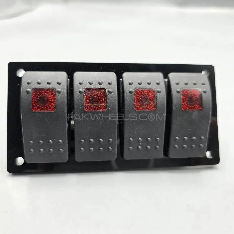 Universal 5-inch Switch Panel 4pcs Rocker Switches 1 Pc (Red) Image-1