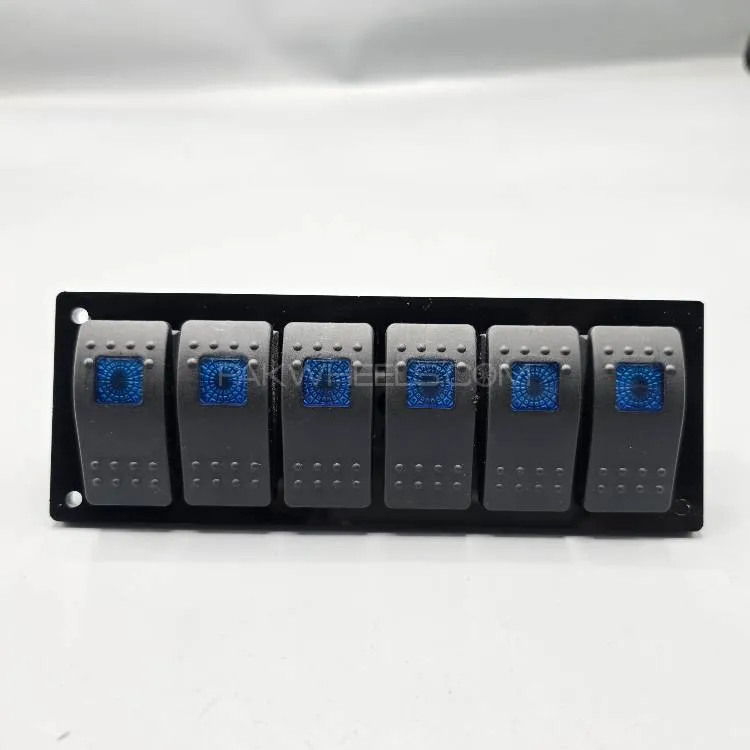 Universal 7-inch Switch Panel 6pcs Rocker Switches 1 Pc (Blue) Image-1