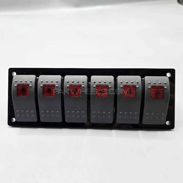 Universal 7-inch Switch Panel 6pcs Rocker Switches 1 Pc (Red) Image-1