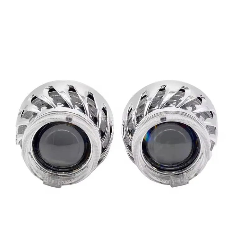 LIUHAWK Bi Xenon Projector DRL+Indicator Fan Shape Style Shroud 55 Watt SMD Complete Set White - Blu Image-1