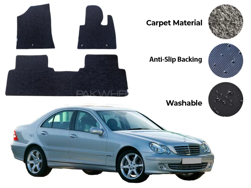 Mercedes C180 Genuine Fitting Carpet Floor Mat 5PCS -Model 2001-2007 Image-1