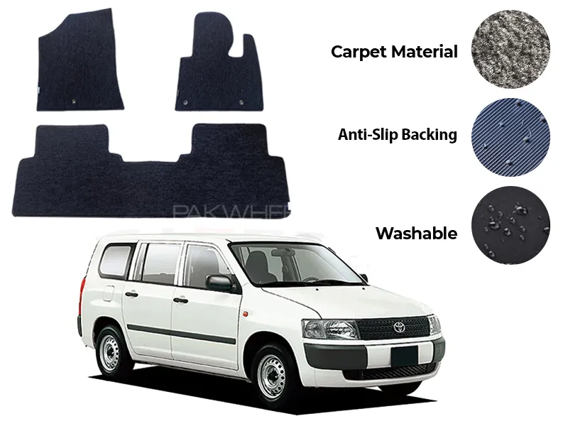 Toyota Probox Genuine Fitting Carpet Floor Mat 3PCS - Model 2002-2018 Image-1