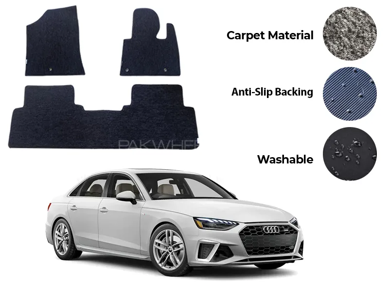 Audi A4 Genuine Fitting Carpet Floor Mat 3PCS - Model 2017-2024 Image-1