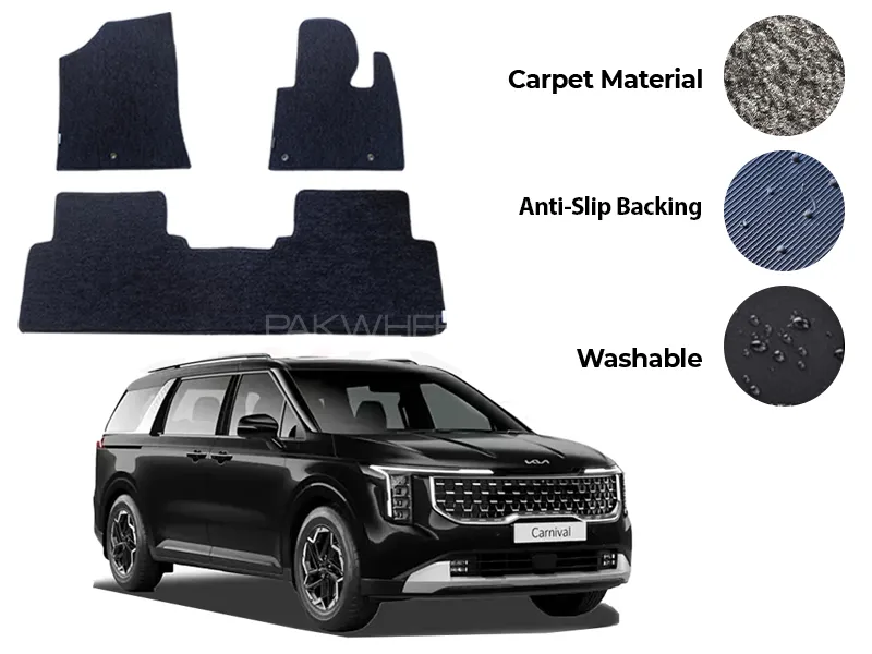 Kia Grand Carnival Fitting Carpet Floor Mat 6PCS - Model 2021-2024 Image-1