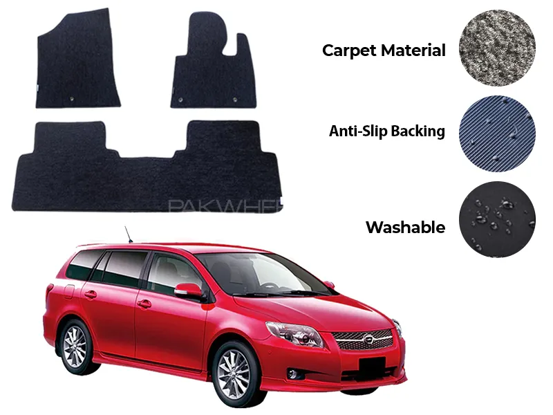 Toyota Corolla Fielder Genuine Fitting Carpet Floor Mat 3PCS - Model 2006-2012 Image-1