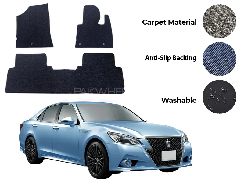Toyota Crown Royal Saloon Genuine Fitting Carpet Floor Mat 3PCS - Model 2024 Image-1