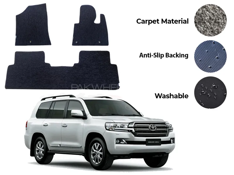 Toyota Land Cruiser Genuine Fitting Carpet Floor Mat 3PCS - Model 2007-2015 Image-1