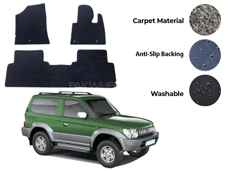 Toyota Prado FJ90 Genuine Fitting Carpet Floor Mat 3PCS - Model 1996-2002 Image-1