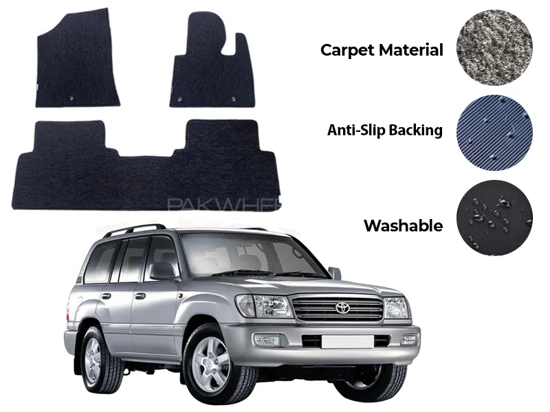 Toyota Prado FJ100 Genuine Fitting Carpet Floor Mat 3PCS - Model 1998-2007 Image-1