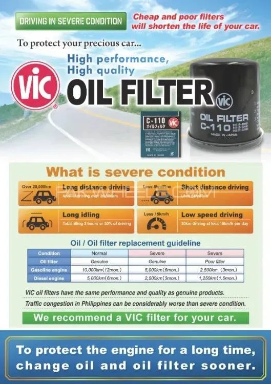 Honda City 1996-2002 VIC Oil Filter - Made in Japan Honda City 1996-2002 VIC Oil Filter - Made in Japan Image-3