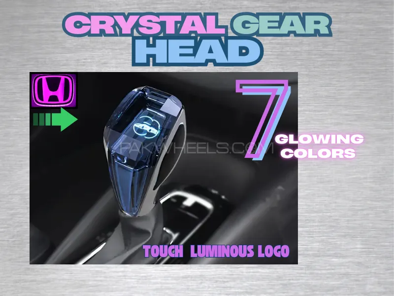 7 Color Light LED Crystal Gear Shift Knob Universal Decoration For Honda - Logo Honda  Image-1