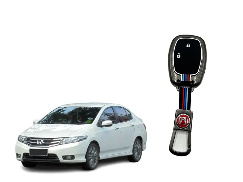 Honda City 2009-20 2 Button Key Cover With Metal Shell Image-1