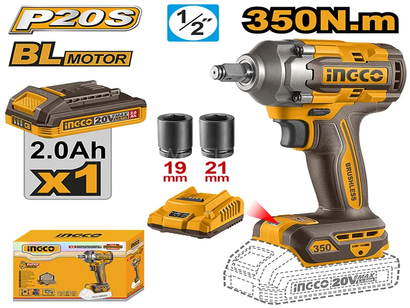 INGCO Cordless Impact Wrench Model CIWLI20351 Image-1