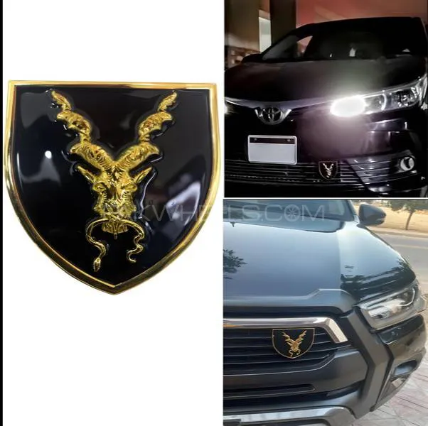Big Size Black Markhor for Car in High Quality Metal - Front Image-1