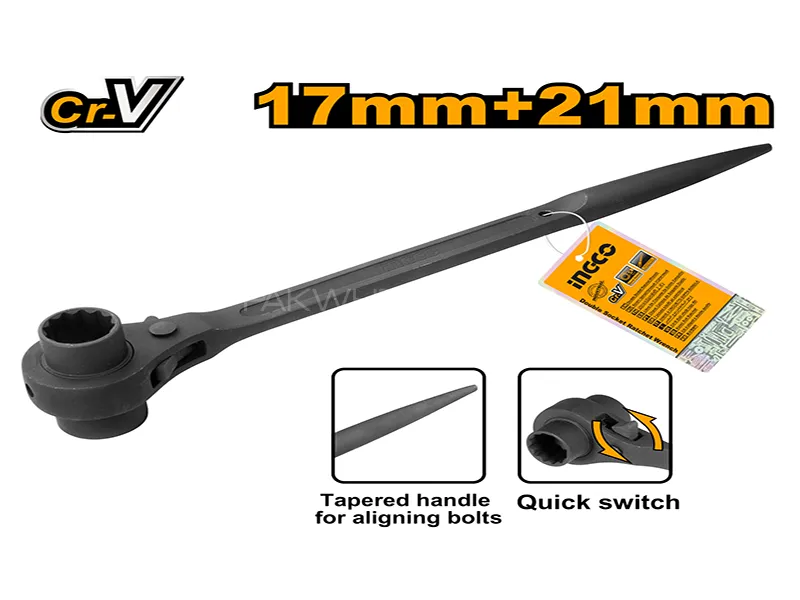 INGCO Double Socket Ratchet Wrench Model HRSTW17211 Image-1