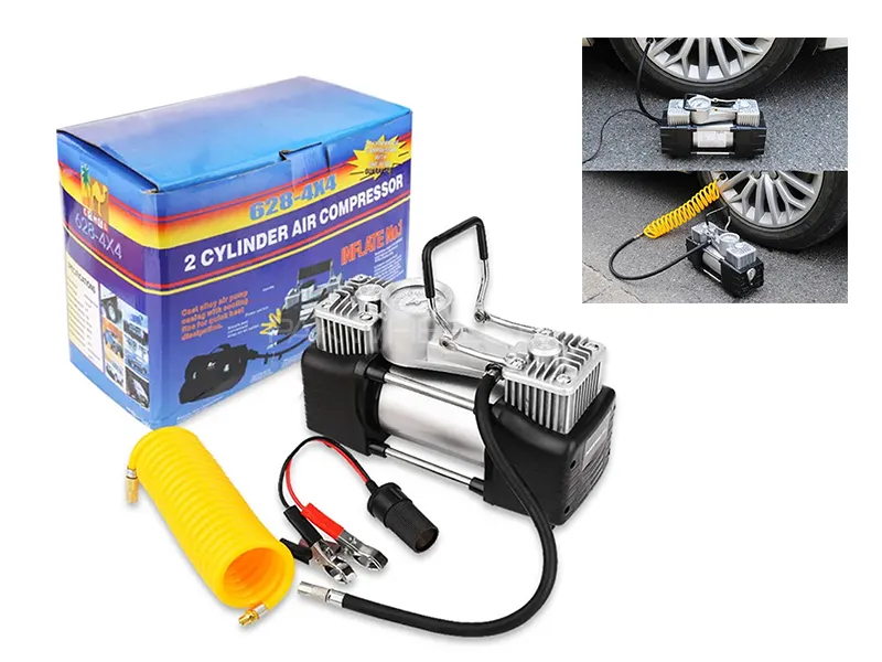  Camel Dual Cylinder Heavy Duty Tire Inflator Air Compressor Pump 150PSI Image-1
