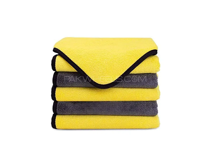 Microfiber Cleaning Cloth  for Car & Motorbike- Pack of 5 (40x40) for Home & Kitchen, Mobile, Laptop Image-1