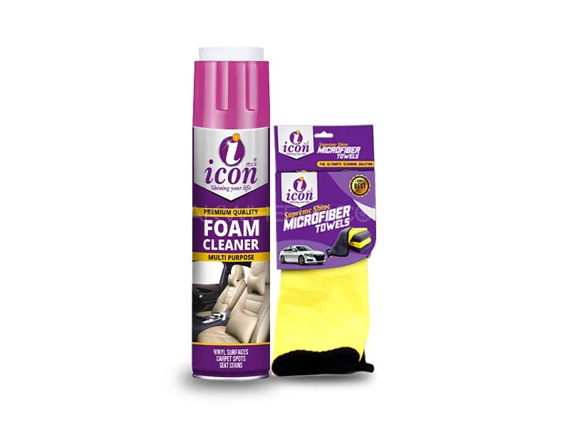 Icon Plus Foam Cleaner With Microfiber Cloth - Pack of 2  Image-1