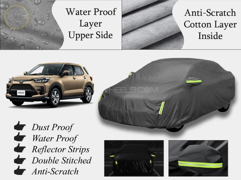 Toyota Raize Top Cover | Grey | Anti-Scratch | Double Layer | Heat Proof | Water Proof Image-1